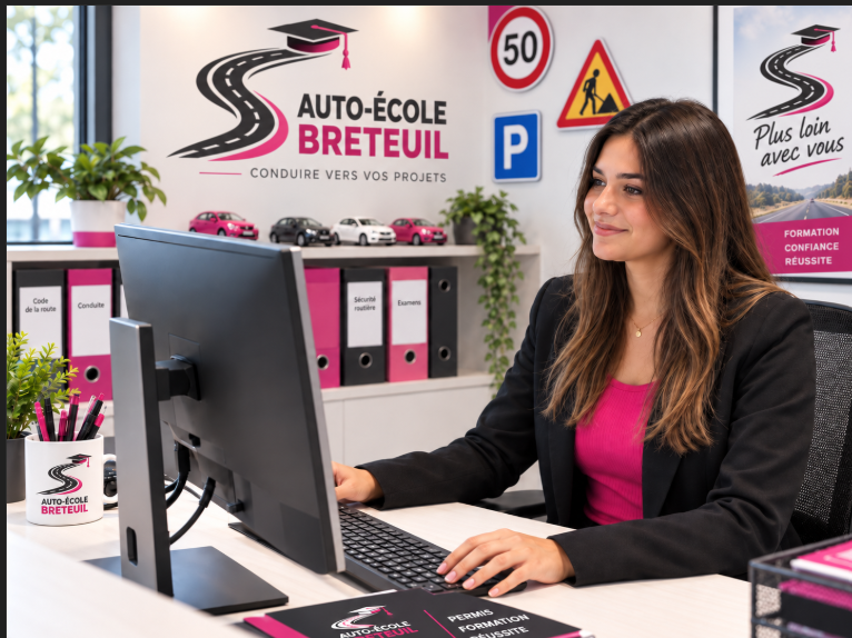 Accueil et secrétariat de l'Auto-École Breteuil